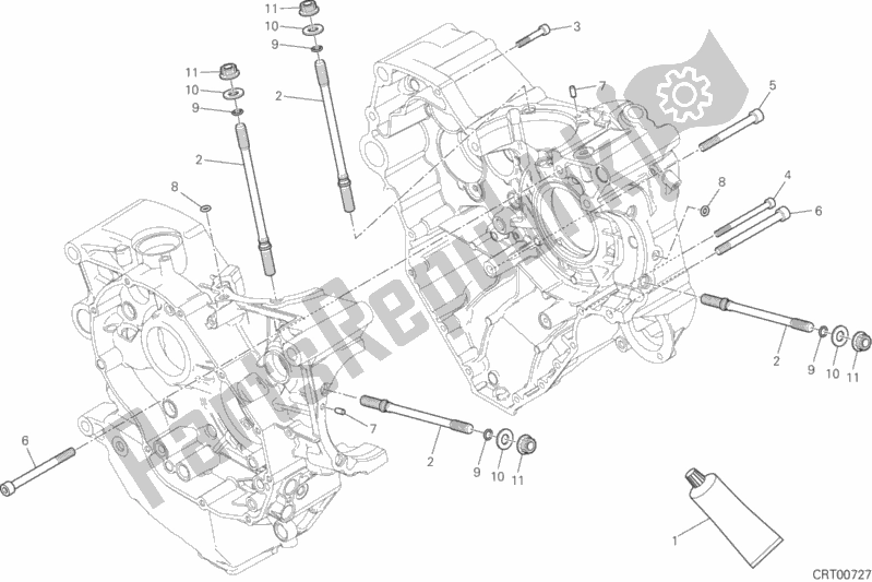 All parts for the 10a - Half-crankcases Pair of the Ducati Diavel Xdiavel Sport Pack Brasil 1260 2017